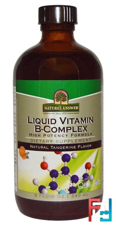 Liquid Vitamin B-Complex, Natural Tangerine Flavor, Nature's Answer, 8 fl oz, 240 ml