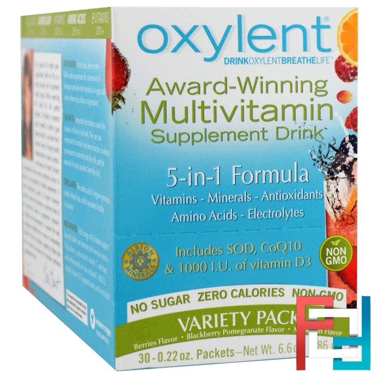 Oxylent, Multivitamin Supplement Drink, Variety Pack, Vitalah, 30 Packets, 5.9 g