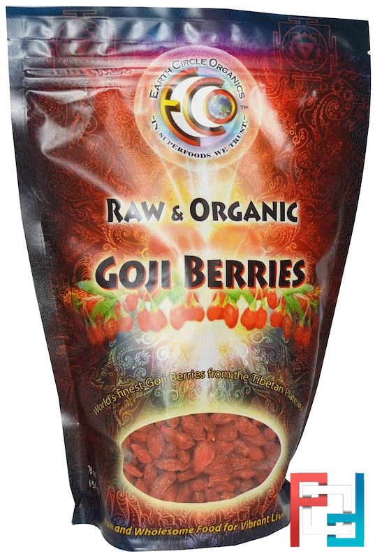 Goji Berries, Raw & Organic, Earth Circle Organics, 16 oz, 454 g