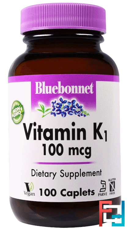 Vitamin K1, Bluebonnet Nutrition, 100 mcg, 100 Caplets