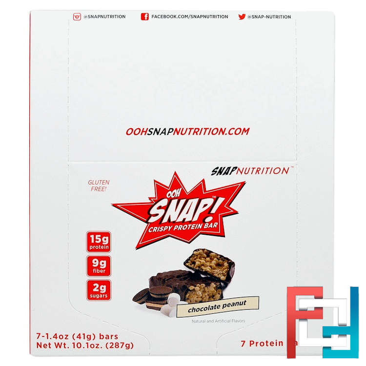 Crispy Protein Bar, Chocolate Peanut, OOH Snap!, 7 Bars, 1.4 oz (41 g) Each