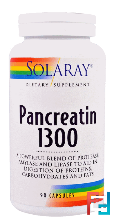 Pancreatin 1300, Solaray, 90 Capsules