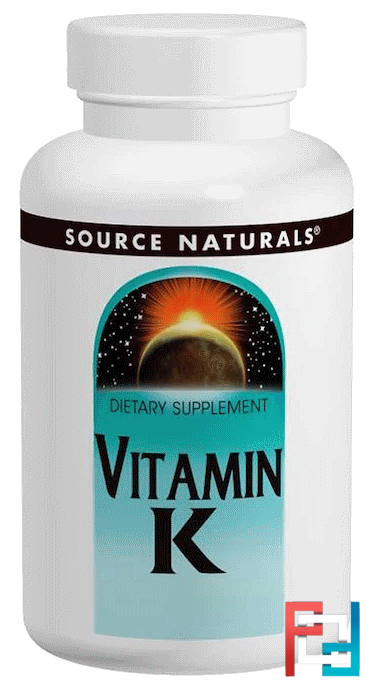 Vitamin K, Source Naturals, 500 mcg, 200 Tablets