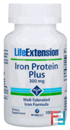 Iron Protein Plus, 300 mg, Life Extension, 100 Capsules