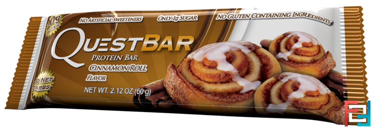 Quest Nutrition, QuestBar, Protein Bar, Cinnamon Roll, 12 Bars, 2.1 oz (60 g) Each