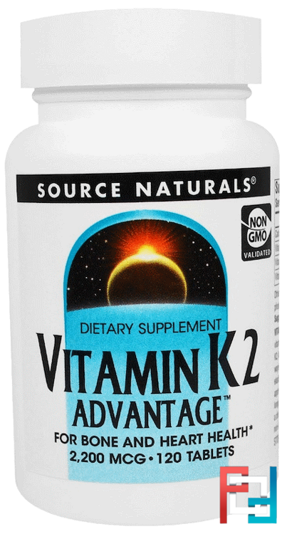 Vitamin K2 Advantage, 2,200 mcg, Source Naturals, 120 Tablets