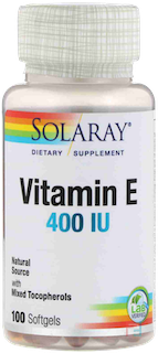 Vitamin E, Solaray, 400 IU, 100 Softgels