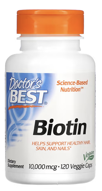 Биотин 10 000 мкг, Best Biotin, Doctor's Best, 10 000 mcg, 120 Veggie Caps