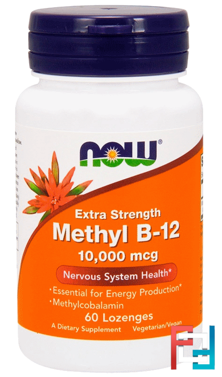 Methyl B-12, Extra Strength, 10,000 mcg, Now Foods, 60 Lozenges