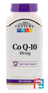 CoQ10, 21st Century, 100 mg, 150 Capsules