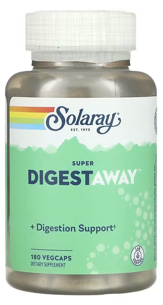 Super Digestaway, Смесь ферментов Super Digestaway для поддержки пищеварения, Digestive Enzyme Blend, Solaray, 180 VegCaps