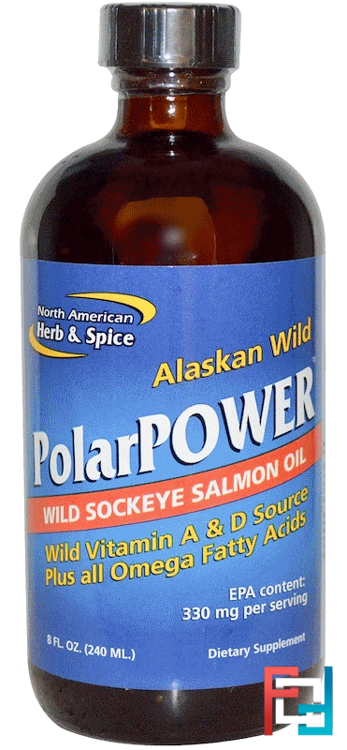 Alaskan Wild PolarPower, Wild Sockeye Salmon Oil, North American Herb & Spice Co., 8 fl oz (240 ml)