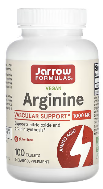 Веганский аргинин, Arginine,  Jarrow Formulas, 1000 mg, 100 Tablets