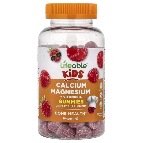 Кальций, магний и витамин D3 для детей, Lifeable — Kids Calcium Magnesium Vitamin D3, 90 мармеладок