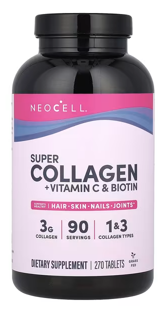 Суперколлаген + витамин C и биотин, Super Collagen, + Vitamin C & Biotin, NeoCell, 270 Tablets