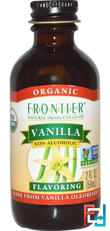 Vanilla Flavoring, Non-Alcoholic, Frontier Natural Products, Organic, 2 fl oz, 59 ml