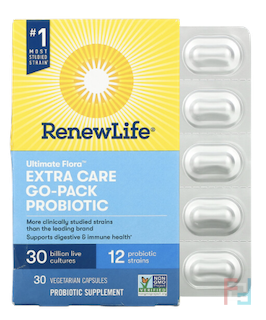 Extra Care, Ultimate Flora Probiotic, Renew Life, 30 Billion Live Cultures, 30 Vegetable Capsules