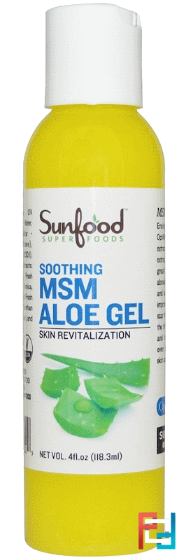 MSM Aloe Gel, Skin Revitalization, Sunfood, 4 fl oz, 118.3 ml