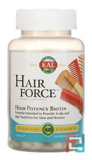 Hair Force, High Potency Biotin, KAL, 60 Veggie Caps