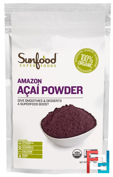 Amazon Acai Powder, Sunfood, 4 oz, 113 g