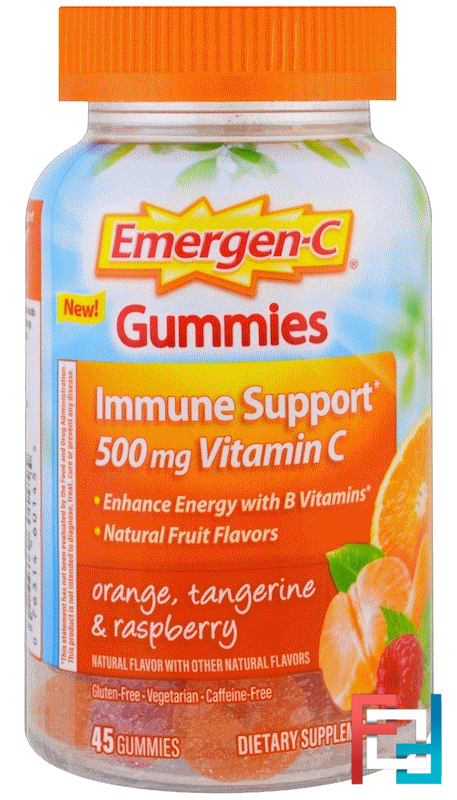 Guumies, Orange, Tangerine & Raspberry, Emergen-C, 45 Gummies