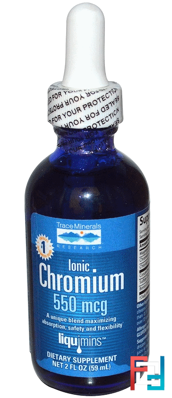 Ionic Chromium, Trace Minerals Research, 550 mcg, 2 fl oz (59 ml)