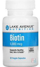 Biotin, Lake Avenue Nutrition, 5,000 mcg, 30 Veggie Capsules