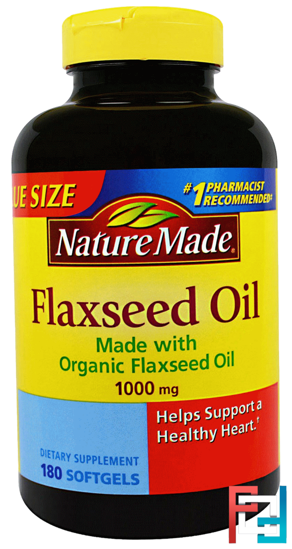 Flaxseed Oil, Nature Made, 1000 mg, 180 Softgels