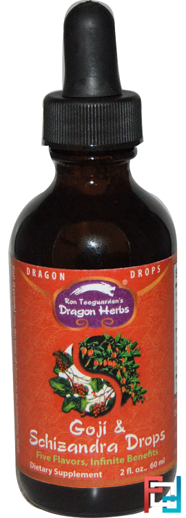 Dragon Drops, Goji & Schizandra Drops, Dragon Herbs, 2 fl oz, 60 ml