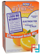 Effer-C, Electrolytes, Effervescent Drink Mix, Now Foods, 30 packets, 225 g