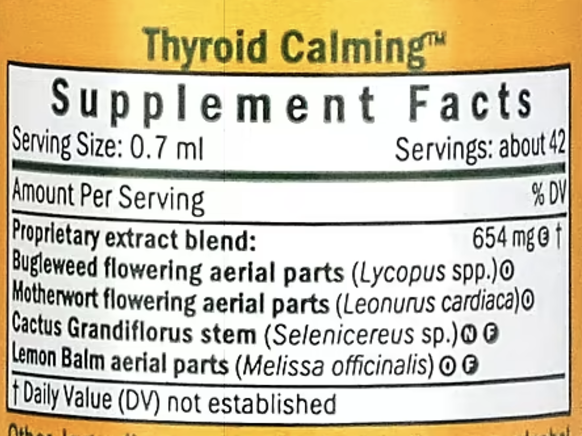 Успокаивающее средство для щитовидной железы, Thyroid Calming, System Restoration, Herb Pharm, 1 fl oz, 30 ml