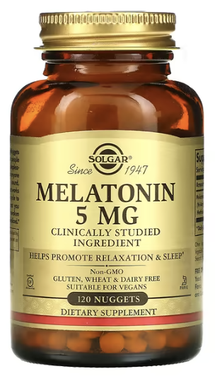 Melatonin, Solgar, 5 mg, 60 Nuggets