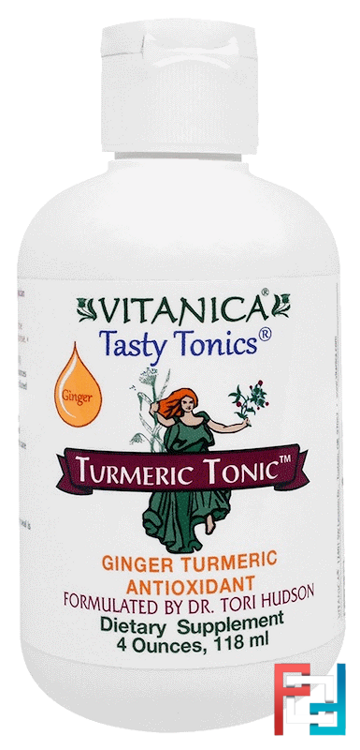 Turmeric Tonic, Ginger, Vitanica, 4 oz (118 ml)