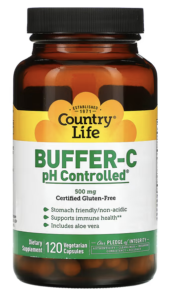 Витамин С, Buffer-C, pH Controlled, Country Life, 500 mg, 120 Veggie Caps