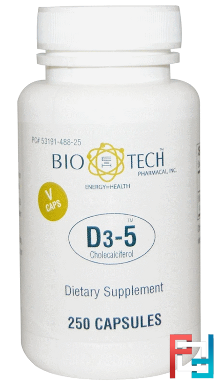 D3-5 Cholecalciferol, Bio Tech Pharmacal, Inc, 250 Veggie Caps