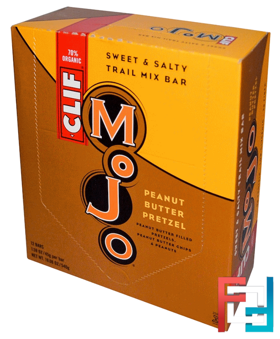 Mojo, Sweet & Salty Trail Mix Bar, Peanut Butter Pretzel, Clif Bar, 12 Bars, 1.59 oz (45 g)