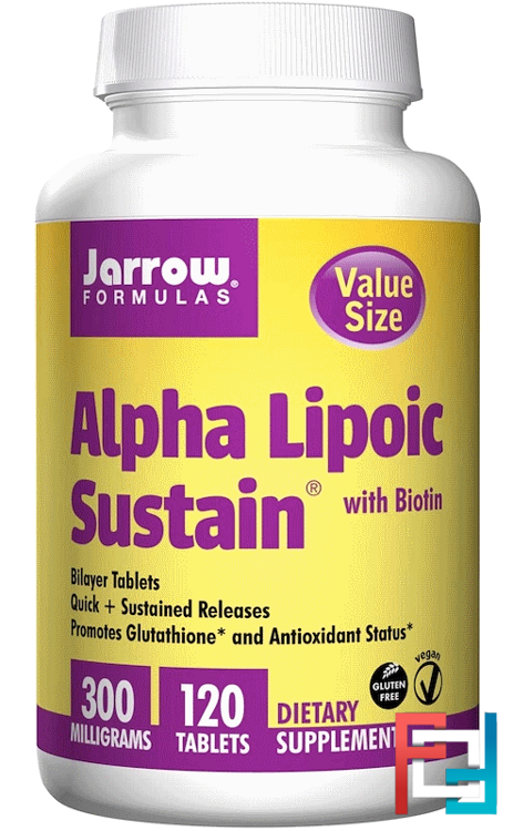 Alpha Lipoic Sustain, with Biotin, Jarrow Formulas, 300 mg, 120 Tablets