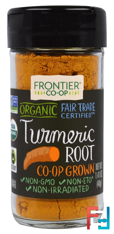 Organic Turmeric Root, Frontier Natural Products, 1.41 oz (40 g)