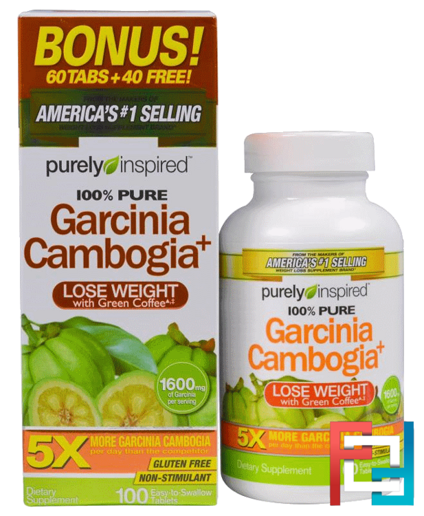 Garcinia Cambogia+, Purely Inspired, 1,600 mg, 100 Easy-To-Swallow Tablets