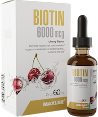 Biotin drops, Maxler, 6000 mcg, 60ml, 65 g - без пипетки, без коробки