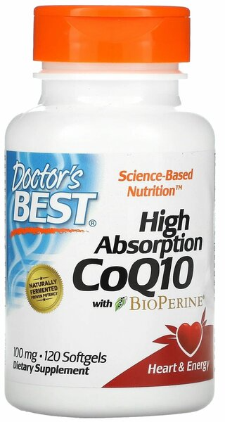 Коэнзим Q10 с Биоперин, High Absorption CoQ10 with BioPerine, Doctor's Best, 60 Veggie Caps