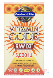 Vitamin Code, RAW D3, Garden of Life, 5.000 IU, 60 Vegetarian Capsules