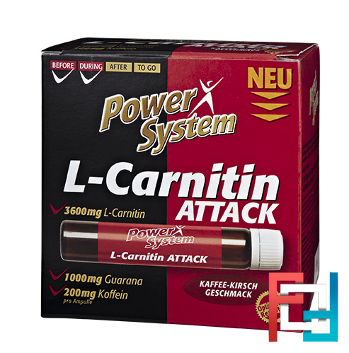L-Carnitin Attack 3600, Power System, 25 ml * 20 amp L-Carnitin Attack 3600, Power System, 25 ml * 20 amp
