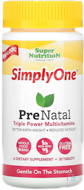 SimplyOne, PreNatal, Triple Power Multivitamin, Super Nutrition, 30 Tablets