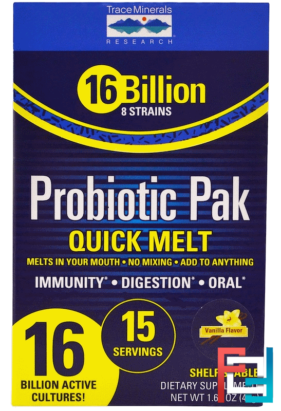 Probiotic Pak, Quick Melt, Vanilla, Trace Minerals Research, 15 Stick Packs, 1.69 oz (48 g)