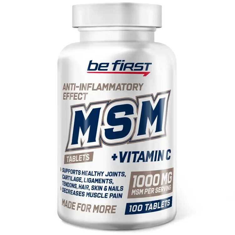 Метилсульфонилметан, MSM 1000 MG+vitamin C, Be First, 100 tabs