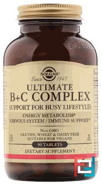 Ultimate B+C Complex, Solgar, 90 Tablets