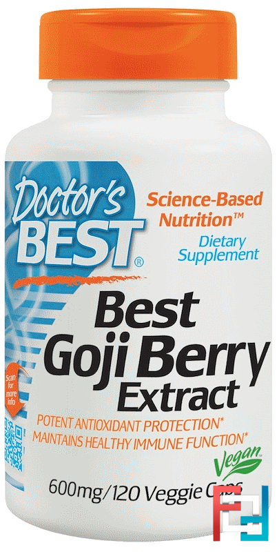 Best Goji Berry Extract, Doctor's Best, 600 mg, 120 Veggie Caps