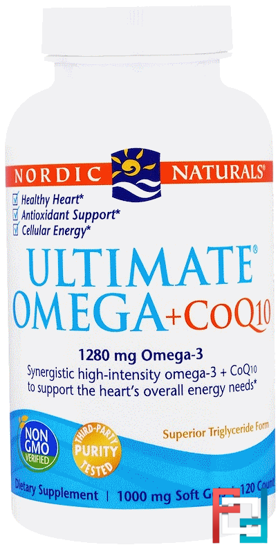 Ultimate Omega + CoQ10, Nordic Naturals, 1000 mg, 120 Soft Gels