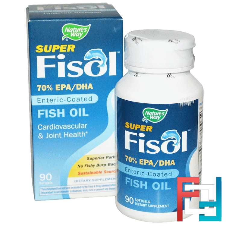 Super Fisol, Enteric-Coated Fish Oil, Nature's Way, 90 Softgels